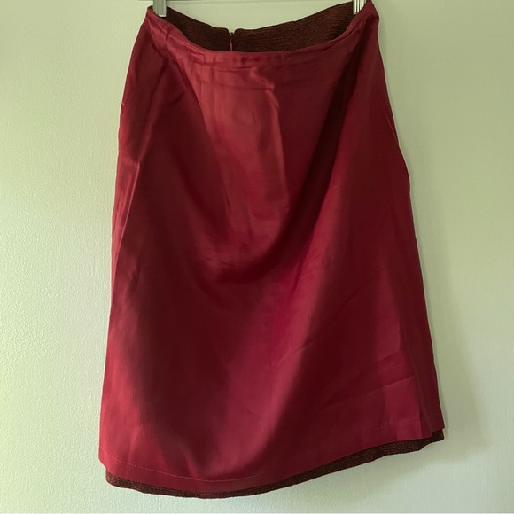 Vintage Oscar by Oscar De La Renta Y2K Tweed Red Pencil Skirt - Size 8 - Picture 12 of 13